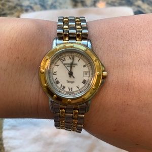 Raymond Weil Tango Women Watch 5360 Two Tone Stainless Steel Gold Plate 6" Wrist